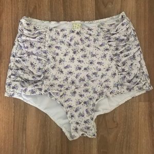 Kortni Jeane swim bottoms. Purple floral print